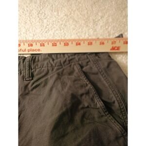 AE77 Cargo Pants Mens 32x32 Gray Adjustable Waist Cuffed Tapered Casual Workwear